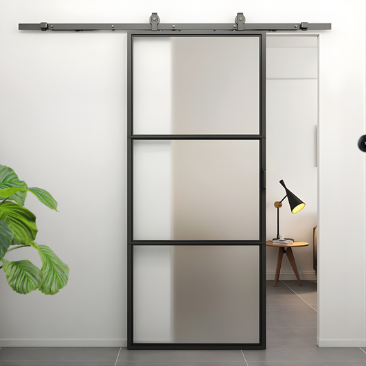 STALEN SCHUIFDEUR MELKGLAS | 3-VAKS