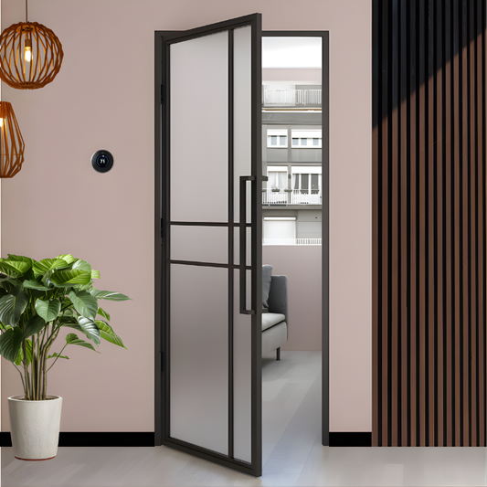 STALEN SCHARNIERDEUR MELKGLAS | PRESTIGE